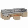 vidaXL Tuin Sofa Set met kussen met opslag 8 pcs Beige Poly riet