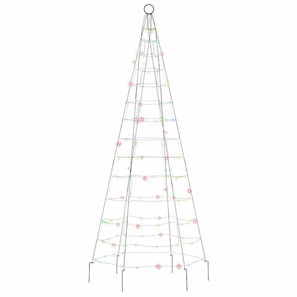 vidaXL LED-kerstboom op vlaggenmast 200 LEDs kleurrijk 180 cm