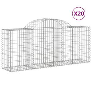 vidaXL Schanskorven 20 st gewelfd 200x50x80/100 cm ijzer