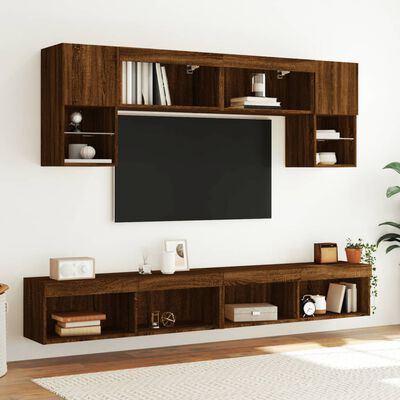 vidaXL Tv-meubel met LED-verlichting 100x30x30 cm bruin eikenkleur