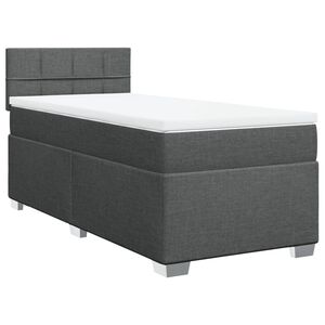 vidaXL Boxspring met matras stof donkergrijs 80x200 cm