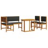 vidaXL Tuinbankset 4 pcs Bruin Massief Acaciahout
