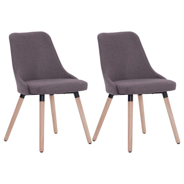 vidaXL Eetkamerstoelen draaibaar 2 st stof taupe