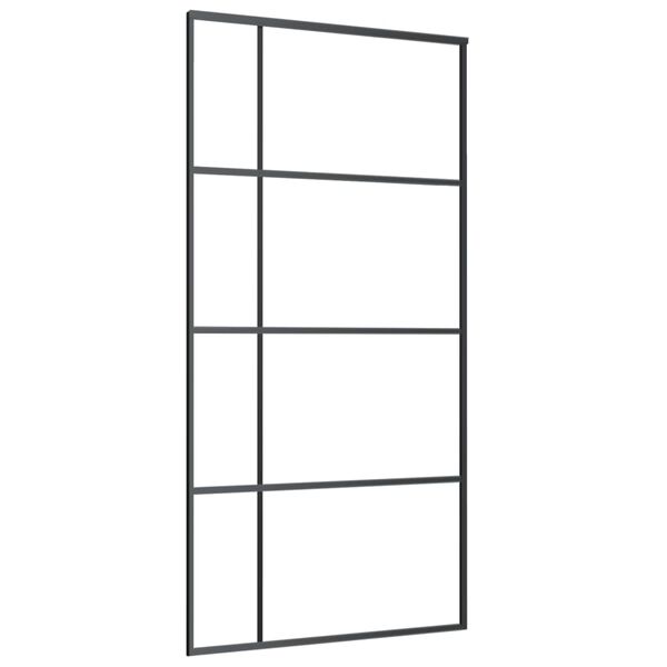 vidaXL Schuifdeur 102,5x205 cm ESG-glas en aluminium zwart