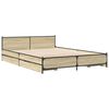 vidaXL Bedframe met lades bewerkt hout sonoma eikenkleurig 120x200 cm