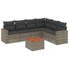 vidaXL 7-delige Loungeset met kussens poly rattan grijs