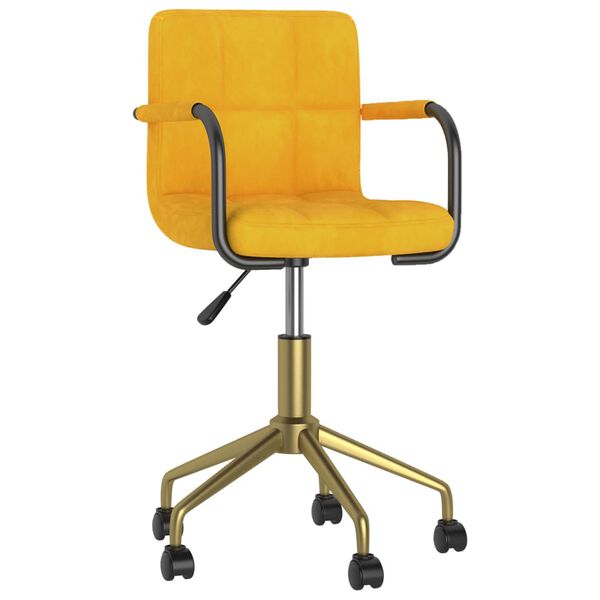 vidaXL Eetkamerstoelen draaibaar 4 st fluweel mosterdgeel