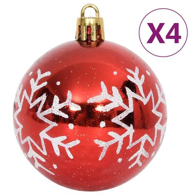 vidaXL 64-delige Kerstballenset rood en wit