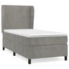 vidaXL Boxspring met matras fluweel lichtgrijs 100x200 cm