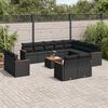 vidaXL 13-delige Loungeset met kussens poly rattan zwart