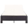 vidaXL Ligbed met kussen 2-persoons poly rattan zwart