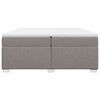 vidaXL Boxspring met matras stof taupe 200x200 cm