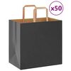 vidaXL Papieren zakken 50 st met hengsels 26x17x25 cm zwart
