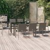 vidaXL 9-delige Tuinset met kussens poly rattan zwart en grijs