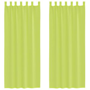 vidaXL Gordijnen voile met lipje Top 2 st Appelgroen