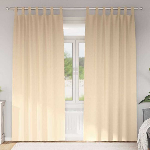 vidaXL Zwart-out Gordijnen met Ringen 2 pcs Cr&egrave;me 260 x 140 cm