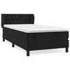 vidaXL Boxspring met matras fluweel zwart 100x200 cm