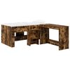 vidaXL Hoge Bed Frame met Bureau voor Kinderen 2 st Gerookt eiken