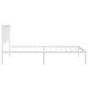 vidaXL Bedframe met hoofdbord metaal wit 100x190 cm
