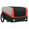 vidaXL Fietstrailer 45 kg ijzer zwart en oranje