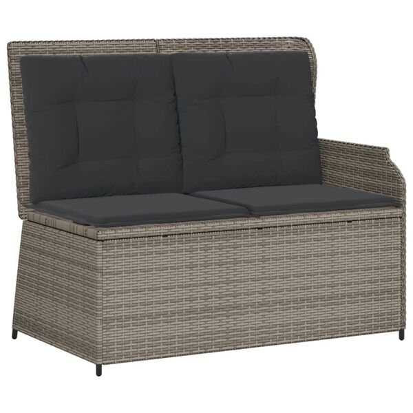 vidaXL 5-delige Loungeset met kussens poly rattan grijs