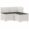 vidaXL 3-zits tuinbank met kussens in rattanlook PP Wit