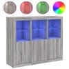 vidaXL Dressoirs met LED-verlichting 3 st bewerkt hout grijs sonoma