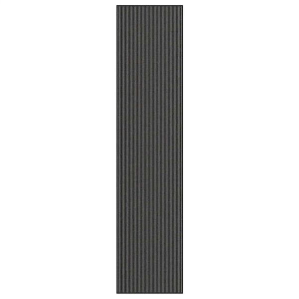 vidaXL Deurmat 115x500 cm streep zwart en grijs