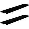 vidaXL Vensterbanken 2 st 120x20x2 cm massief eikenhout bruin-zwart