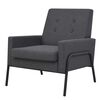 vidaXL Fauteuil staal en stof donkergrijs