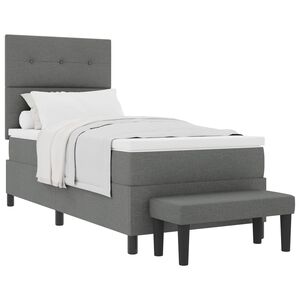 vidaXL Boxspringbed met hoofdeinde Donkergrijs 80 x 200 cm Stof