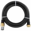 vidaXL Zuigslang met messing koppelingen 1,1'' 20 m PVC zwart
