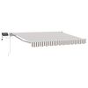 vidaXL Handmatige Luifelhouder met LED's Lichtgrijs en wit. 5 x 3 m