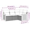 vidaXL 4-delige Loungeset met kussens poly rattan beige