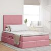 vidaXL Opslag bed met matras met matras Roze 120 x 200 cm Fluweel