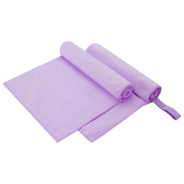vidaXL Sporthanddoeken 2 pcs Paars 100 x 50 cm Polyester en polyamide