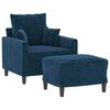 vidaXL Fauteuil met voetenbank 60 cm fluweel blauw
