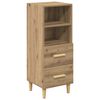 vidaXL Dressoir artisanaal eikenkleurig 34 x 34.5 x 90 cm Bewerkt hout