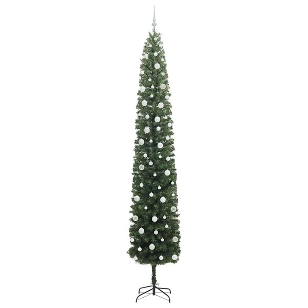 vidaXL Kunstkerstboom Groen 270 cm PVC en Staal en Kunststof