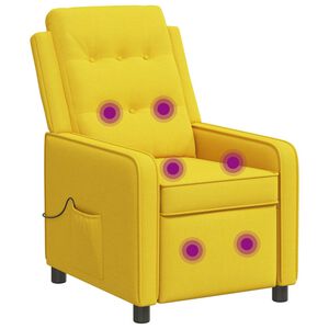 vidaXL Massage-relaxstoel Licht Geel 65 x 93 x 102 cm Stof
