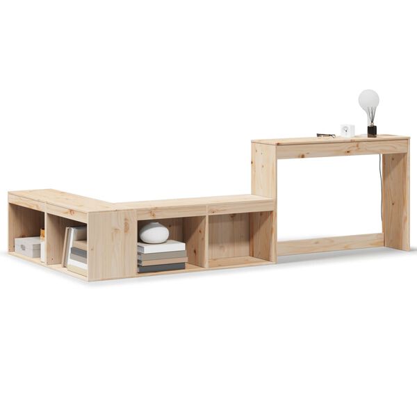 vidaXL Nachtkastje met bureau 222x107x75 cm massief grenenhout