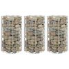 vidaXL Gabion plantenbakken 3 st rond verhoogd Ø30x50 cm staal