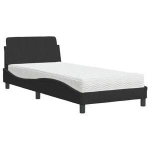 vidaXL Bed met matras "Dover" fluweel zwart 80x200 cm