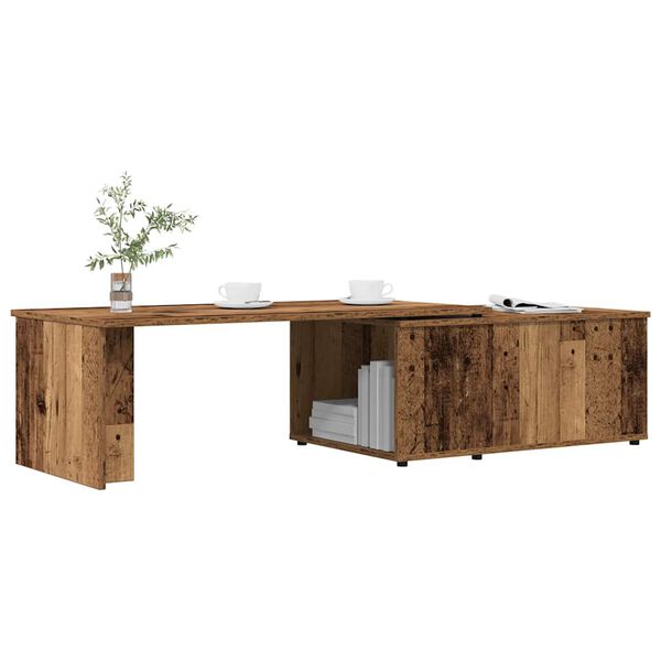 vidaXL Salontafel 150x50x35 cm bewerkt hout oud houtkleurig