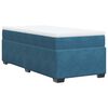 vidaXL Boxspring met matras fluweel donkerblauw 80x200 cm