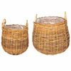 vidaXL Plantermand met opslag 2 pcs Bruin Lacak Riet