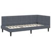 vidaXL Hoekbedframe met hoofdeinde Donkergrijs 90 cm x 200 cm Fluweel