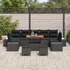 vidaXL Tuin Sofa Set 10 pcs Zwart Poly Rattan en Poedergecoat Staal