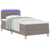 vidaXL LED Box Spring Bed met matras met LED Taupe 90 x 200 cm Stof