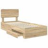 vidaXL Bedframe met hoofdeinde Sonoma Eiken 75 x 190 cm Bewerkt hout